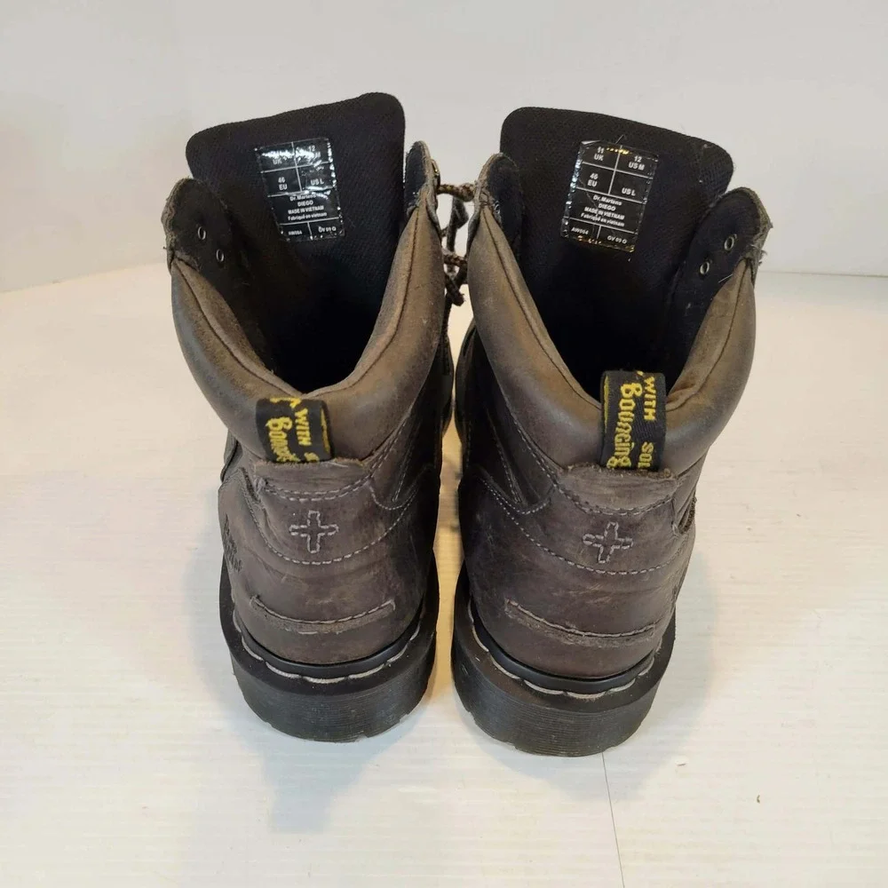 Dr. Martens Diego Dark Brown Leather‎ Lace Up Work Boots Mens 12 UK 11 EU 46